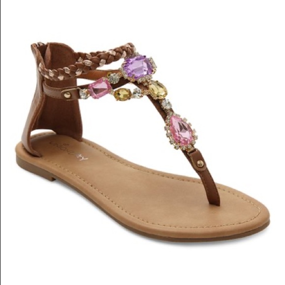 UnionBay Tan Evette Gemstone Gladiator Sandal